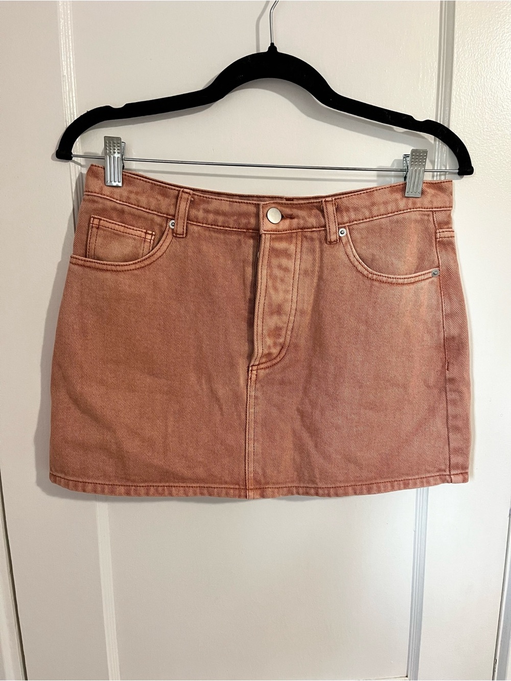 Anthropologie Araminta James Dusty Peach Denim Mini Skirt